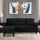 Adjustable L Shaped Sofa With Storage In Black Nordic Style