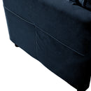Oversized Deep Seat Sectional Cloud Sofa Sleeper with 3 Ottomans & Soft Pillows, Modular Couch Bed, Blue Chenille, 109.45 Inches