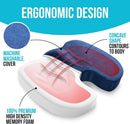XL Memory Foam Office Chair Cushion With Lumbar Support