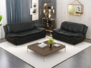 Black Leather Sofa Set With Loveseat For Living Room