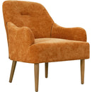 Chenille Armchair, Modern Style Accent Chair with Wood Legs, Comfy Design for Living Room, Bedroom, Office, Orange