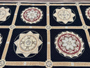Large Needlepoint Rug 10x13, Panel Design, Black and Beige, Wool Needlepoint Carpet 10 x 13, English Garden, Handwoven Area Rug, Living Room