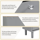 Narrow Design Shoe Cabinet with 3 Flip Drawers, Wood Grain Pattern Top Entryway Organizer with 3 Hooks, Free Standing Shoe Rack with Adjustable Panel for Hallway, Grey