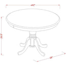 Round Dining Table With Pedestal Legs In Rich Color Finish