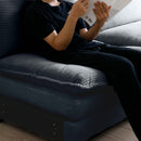 Oversized modular cushioned sofa with conversible ottoman, 3-seater sofa with 2 footstools, U shape sofa inGrey corduroy fabric