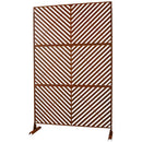 Outdoor & Indoor Privacy Screen Metal Privacy Screen 76' H×48' W, Freestanding Decorative Privacy Screen for Deck Balcony Patio, Privacy Fence Panels for Outside Lawn Garden PS113 RUSTY