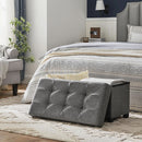 Slate Gray Storage Ottoman Bench 15x30x15.2 Inches