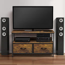 2 Drawer TV Stand Chest For Living Room With Open Shelf And Fabric Drawers For Media Storage