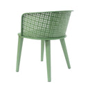 Milan Outdoor Dining Chair Set of 2 in Green Iron with Modern Design and Comfortable Dimensions