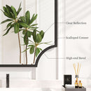 30x40 Black Bathroom Mirror With Gold Scalloped Frame