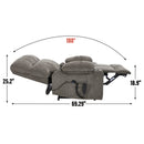 Brown Dual Motor Infinite Position Up to 350 LBS Chenille Power Lift Recliner Chair, Heavy Duty Motion Mechanism with 8-Point Vibration Massage and Lumbar Heating, Dual Cup Holders