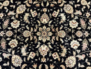 Sino Persian Rug 9x12, Fine Elegant Oriental Carpet 200 KPSI, Black and Dark Red, Allover Floral
