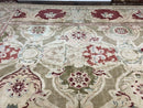 Large Egyptian Oushak Rug 12x21, Wool Handmade Vintage Carpet, Allover Pattern, Oversized 12 x 21 ft Traditional Rug