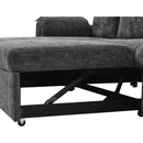 146.9" L-shaped Sofa Sectional Sofa Couch Pull-out Sofa Bed with a Movable Storage Ottoman, a Storage Chaise Lounge and Two USB Ports for Living Room, Grey