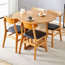 Table and chair set, ancient style solid wood dining table, imitation rattan table legs, beautiful simple solid wood dining chairation
