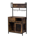Furniture Style 2 in 1 PET FRIENDLY Dog Crate Composite Desk Hutch in Rustic Brown MDF and Steel