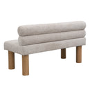 Upholstered Dining Bench, End of Bed, Entryway Bench, Boucle Ottoman for Dining Room, Bedroom, Living Room, Rubber Wood Leg 330 LBS Support, Light Grey