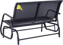 Two Person Outdoor Glider Bench with Steel Frame