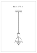 Hollywood Diamond 1 Light Pendant // Gold