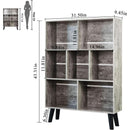Three Tier Grey Bookshelf For Small Spaces With Crisscross