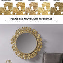 Round Wall Mirror 30.5 Inch Iron Eden Gold For Living Room