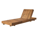 Lounge chaise Set, Acacia solid wood with  LOUNGE CUSHION (Cream+TRIPLE FOLDS) - Matching Dark Grey Version Available