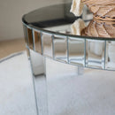 Dazzling Sliver Round Coffee Table with Starburst Mirror Mosaic Design, Glass Top for Living Room, Luxury Sofa Center Table, Modern Home Decor (31.5'' W * 31.5'' D * 18''H)