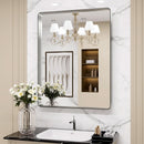 24 By 30 Inch Brushed Nickel Wall Mounted Bathroom Mirror Hangs Horizontally Or Vertically