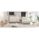 114" L-shaped Sofa Sectional Sofa with Two USB Ports and Two Power Sockets, a Storage Drawer and a Reversible Chaise Lounge for Living Room, Beige