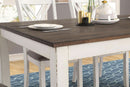 Seven Piece Rectangular Dining Table Set Two Tone Finish