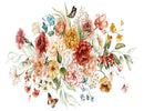 Contemporary Flowers and Butterflies Wallpaper