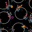 Flowers and Circles Pattern Wallpaper