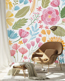 Modish Modern Summer Flowers Wallpaper