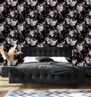 Contemporary Dark Wallpaper with Peonies Tasteful