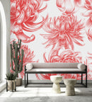 Voguish Pink Asters Wallpaper Chic