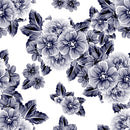 Fashionable White Wallpaper with Flowers