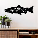 Salmon Fish Alternative Metal Wall Art – Fishing Cabin Lake House Decor