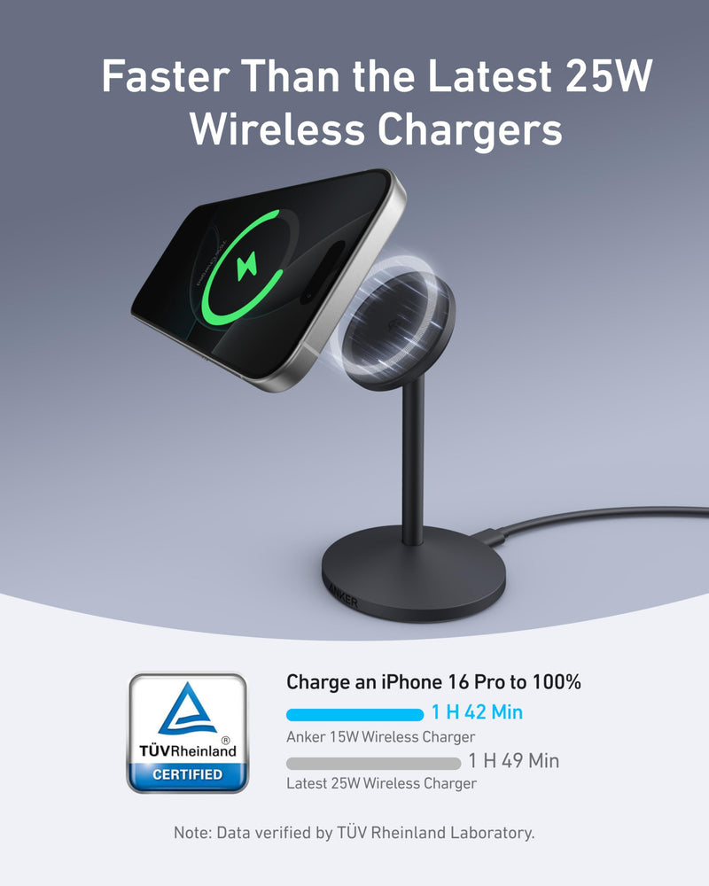 Anker MagGo Wireless Charger (Stand) with Adapter and Cable BOA Shell White