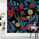 Fashionable Modern Dark Floral Modern Wallpaper