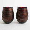 Black Swirl Stemless Wine Glasses