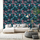 Green and Pink Leaves Wallpaper
