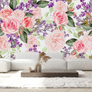 Pink and Little Violet Flowers Wallpaper