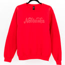 Nebraska Husker Puff Crewneck Sweatshirt | Red | Double Play Apparel & Engraving LLC