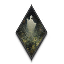 Ethereal Forest Spirit Diamond Shaped Art Canvas Embossed Print – Gloomy Ghostly Wall Art, Enchanted Haunted Halloween Decor