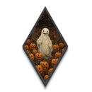 Fall Omens - Spooky Ghost In A Pumpkin Patch, Halloween Decor, Fall Art, Canvas Textured Print, Spooky Halloween Decor