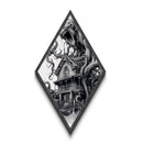 Victorian house engulfed by demonic mist Canvas Art Print with gothic horror swirls in high drama Diamond Shaped Art