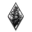 Twisted haunted house overtaken by void Canvas Art Print in dark academia horror theme with Diamond Shaped Art haunted