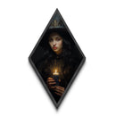 The Witch And The Candle, Gothic Victorian Art, Canvas Textured Print, Halloween Canvas, Halloween Decoration, Dark Academia Gothic Art