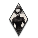 Grim Beauty Diamond Shaped Art Victorian Skeleton Lady Canvas Embossed Print Gothic Halloween Macabre Fine Art Wall Hanging