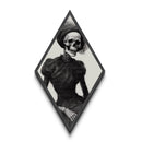 Haunting Elegance Diamond Shaped Art Gothic Skeleton Woman Canvas Art Print Halloween Victorian Dark Academia Macabre Decor